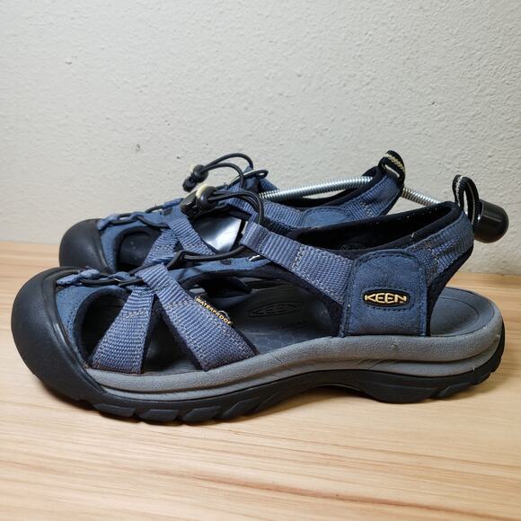 Keen Shoes - Keen Womens Size 9 Venice Hiking Sandals Blue Black Water Shoes Camping Gorpcore